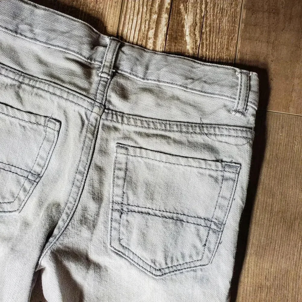 The Children's Place Size 7 Grey Wash Boy's Adjustable Waist Cotton Skinny Jeans